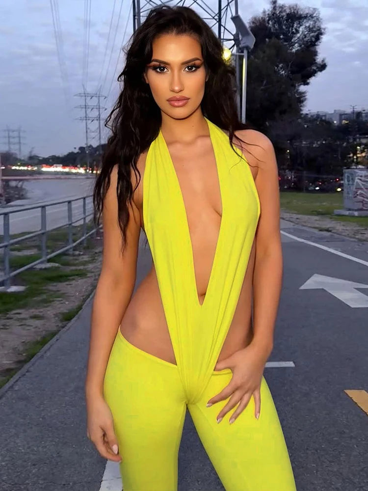 Backless Sexy Bandage Jumpsuit