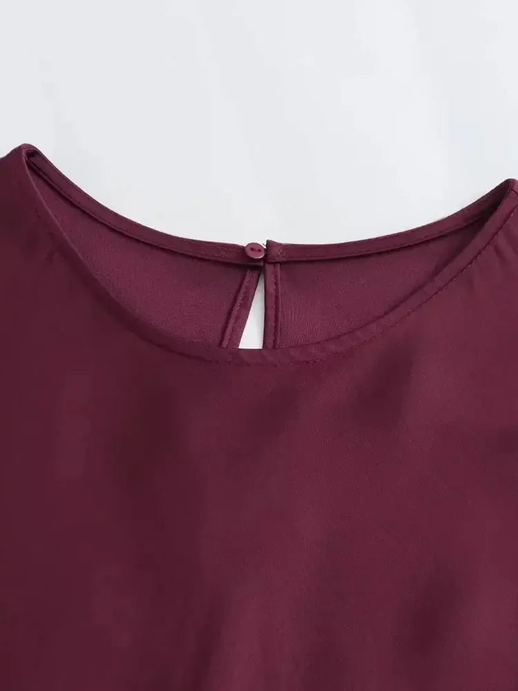 Elegant Satin Midi Dress