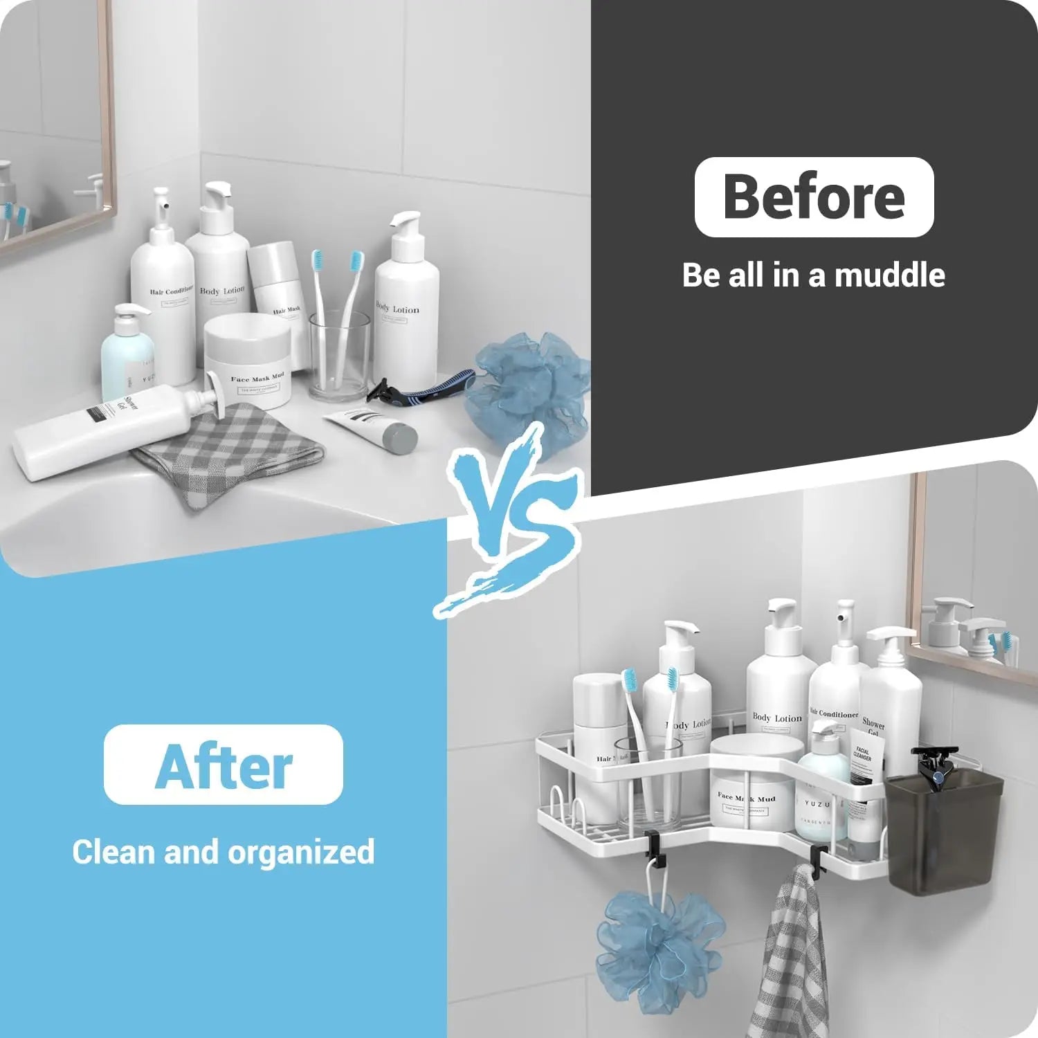 2-Pack Adhesive Shower Shelves