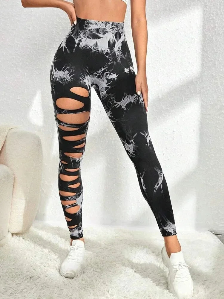 Seamless Hollow Out Leggings