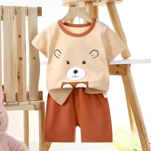Summer Cartoon T-Shirt and Shorts Set