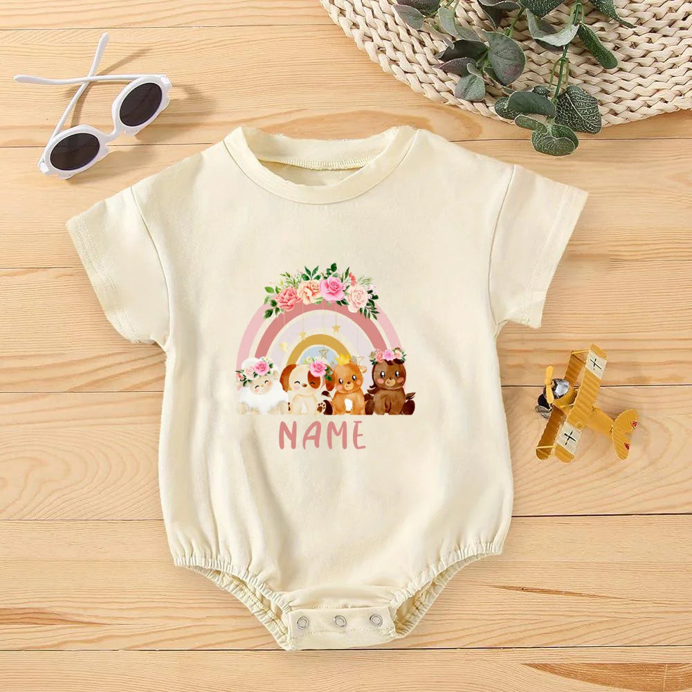 Personalized Baby Rainbow Romper
