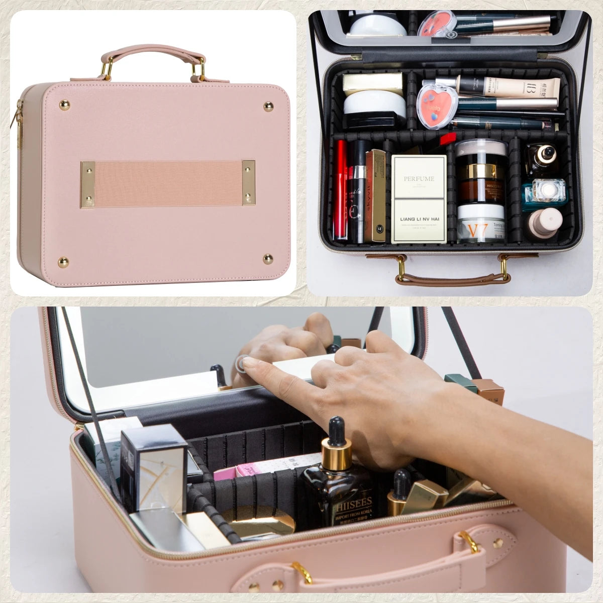 LED Lighted Travel Makeup Train Case