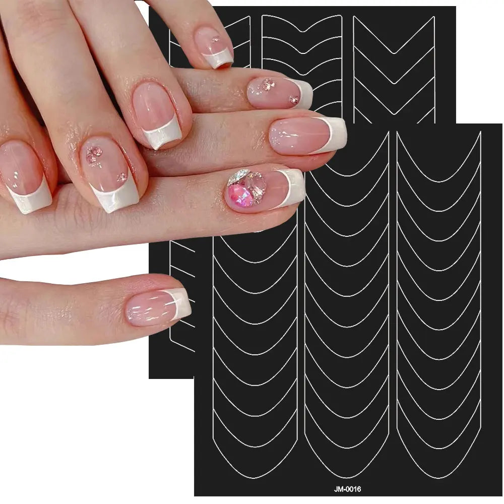 3D Self-Adhesive Airbrush Stencil Nail Stickers