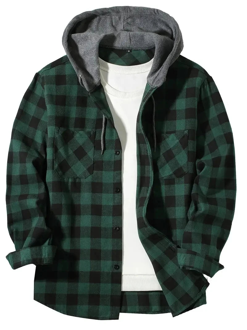 Hooded Plaid Shirt