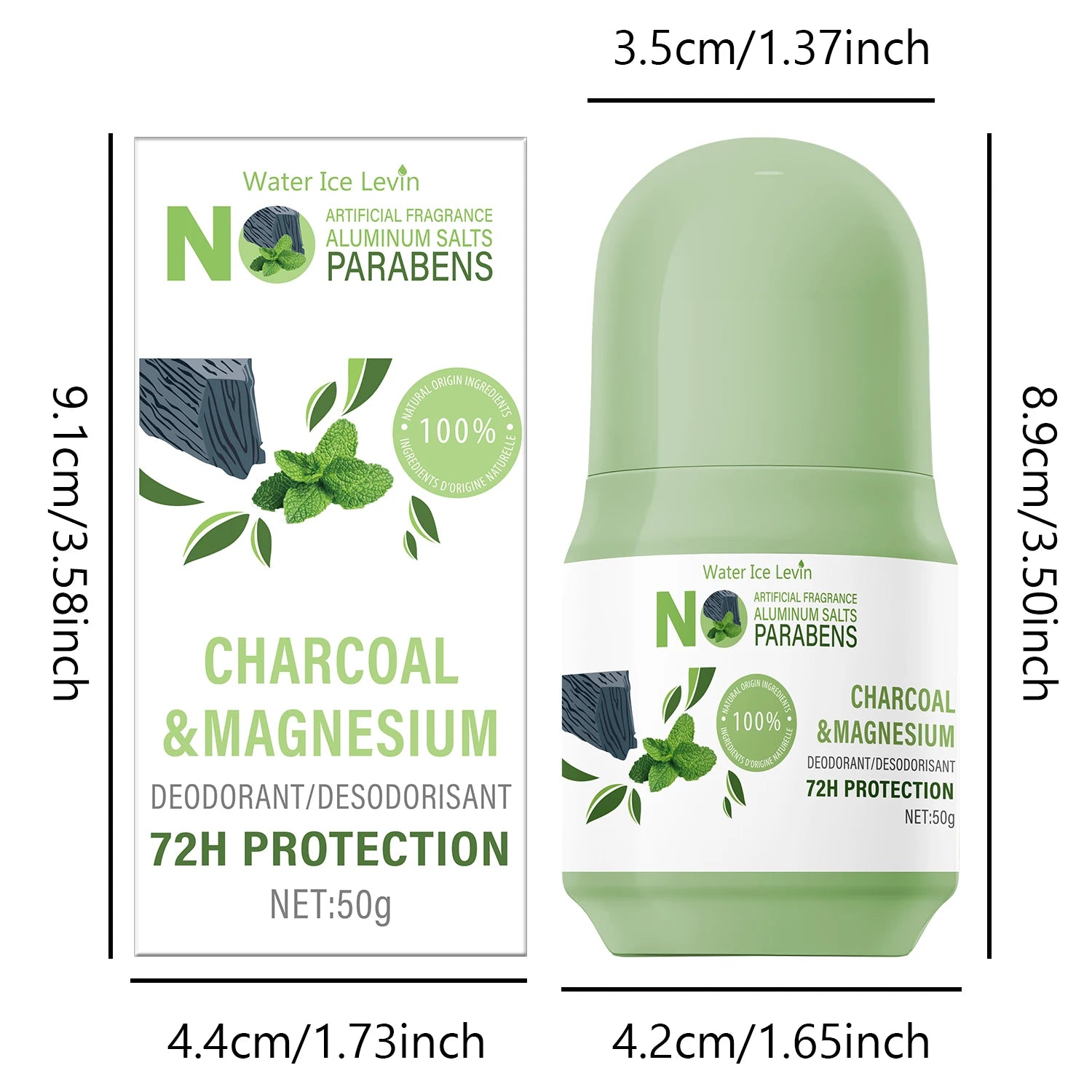Natural Charcoal Magnesium Deodorant Stick