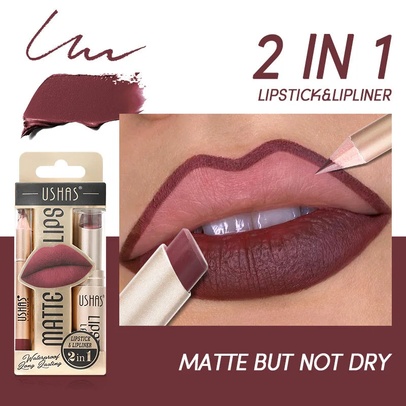 12-Color Matte Lipstick and Lip Liner Set