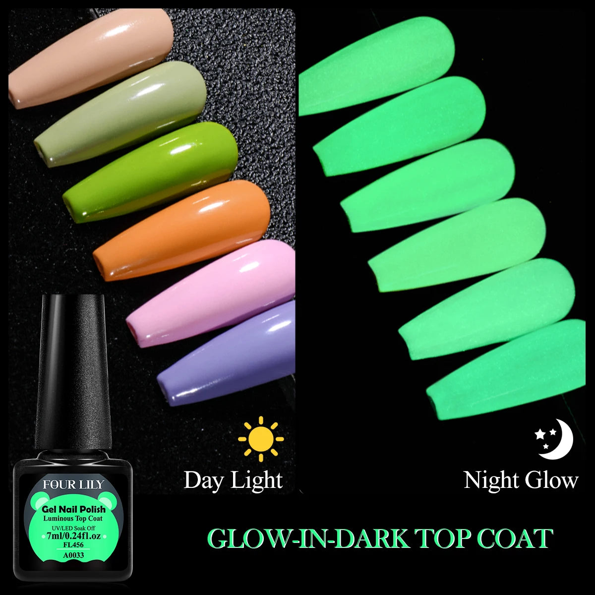 Glow-in-Dark Luminous Top Coat Gel Polish