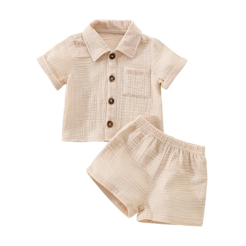 Baby Boys Cotton Linen Summer Outfit