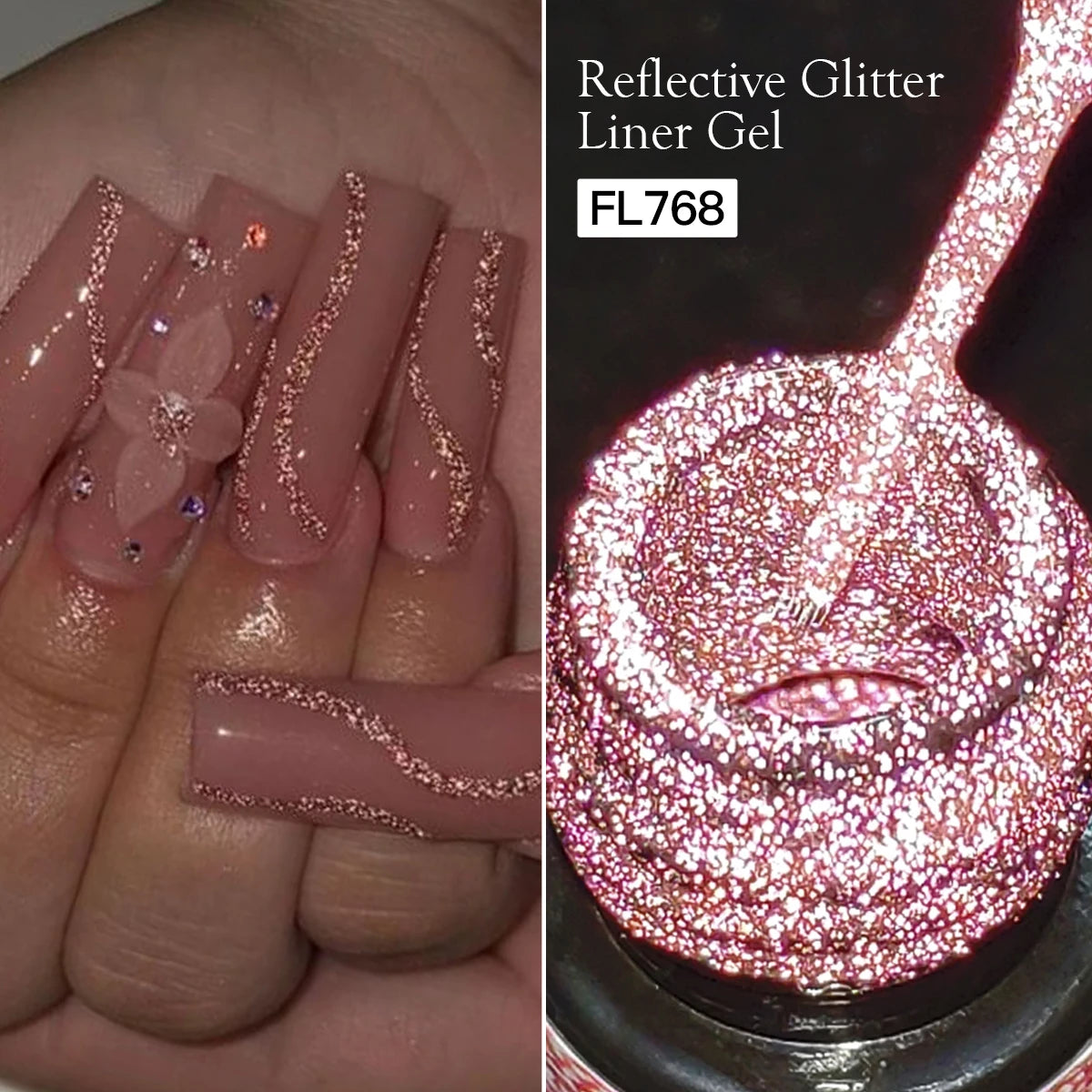 Reflective Glitter Liner Nail Gel