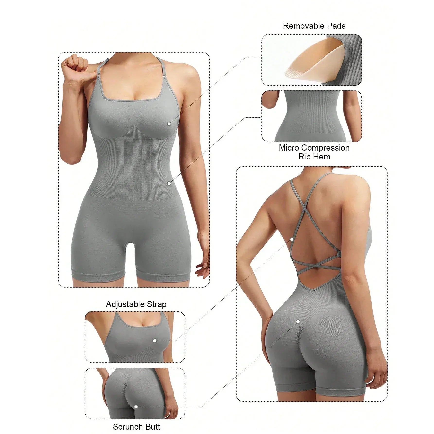 Criss-Cross Backless Romper