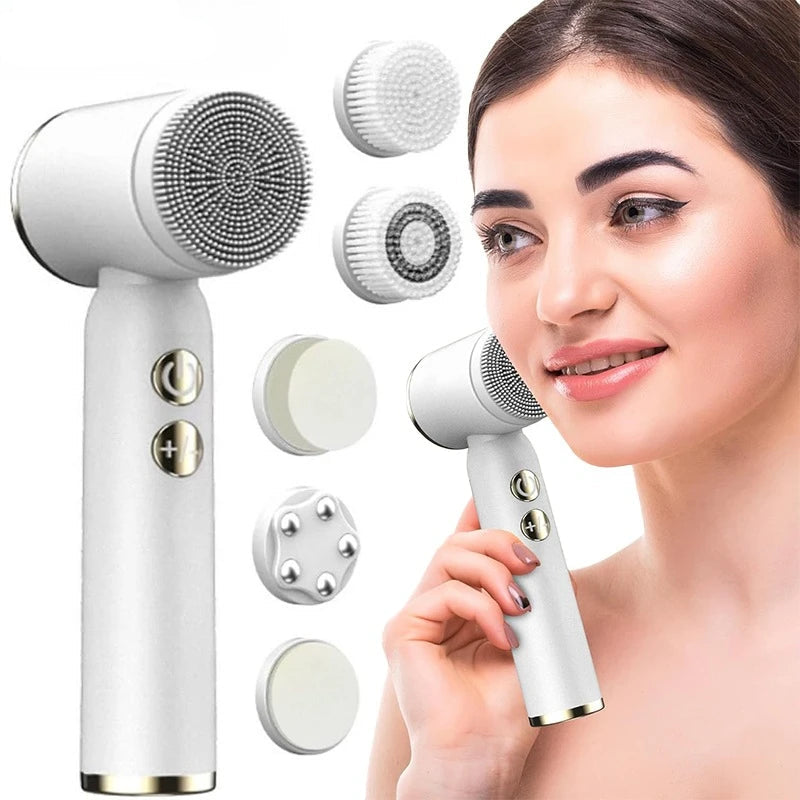 6-in-1 Sonic Waterproof Facial Cleansing Brush