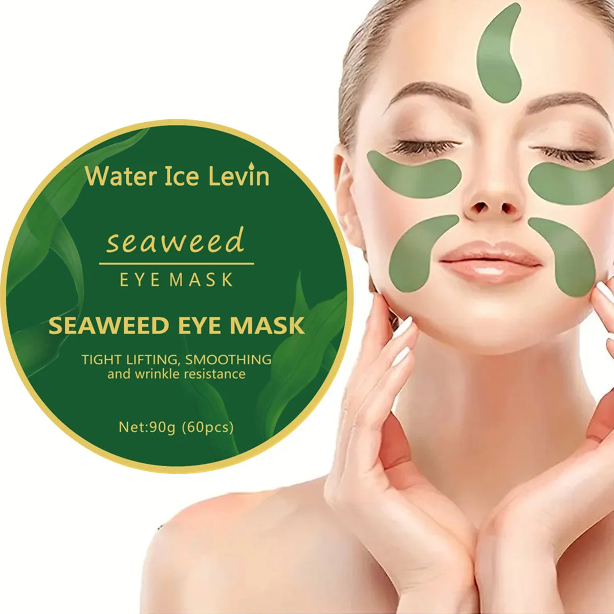 60pcs Seaweed Hyaluronic Acid Eye Masks