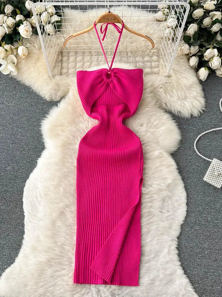 Sexy Knit Split Bodycon Dress