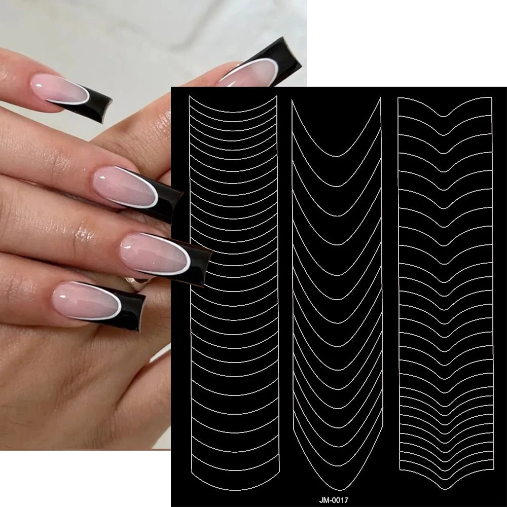 3D Self-Adhesive Airbrush Stencil Nail Stickers