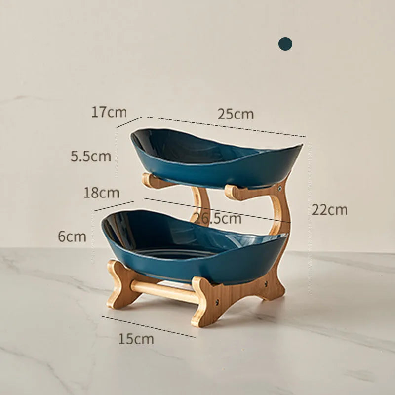 2/3-Tier Plastic Fruit Plate Stand