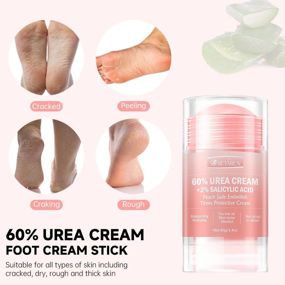 Urea Cream & Peach Scented Foot Balm Stick Combo