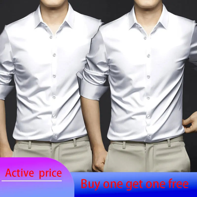 Wrinkle-Proof Business Casual Long-Sleeved Shirt