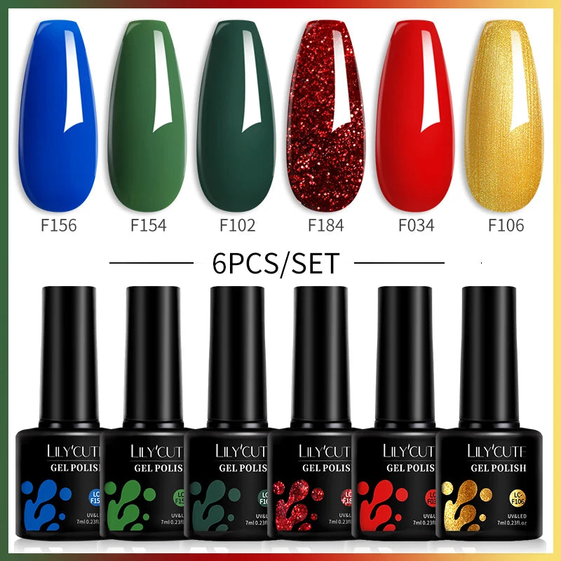 Winter Coffee Brown Gel Nail Polish Set
