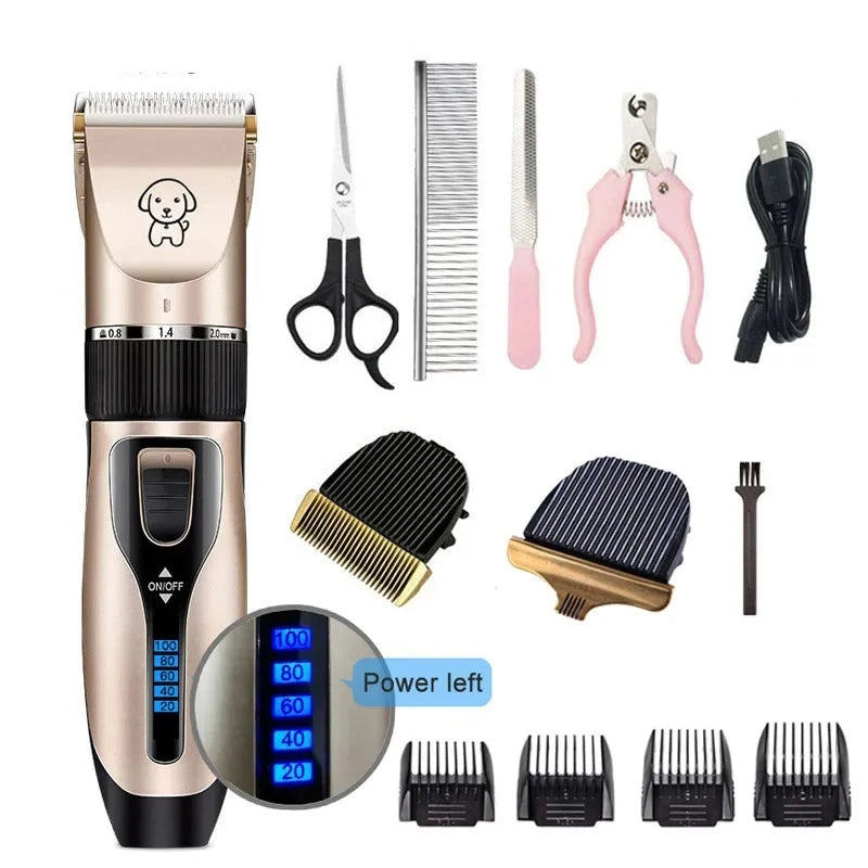 Cordless Rechargeable Dog Hair Clippers Set