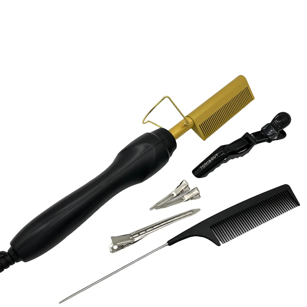 Electric Hot Comb Hair Straightener Brush