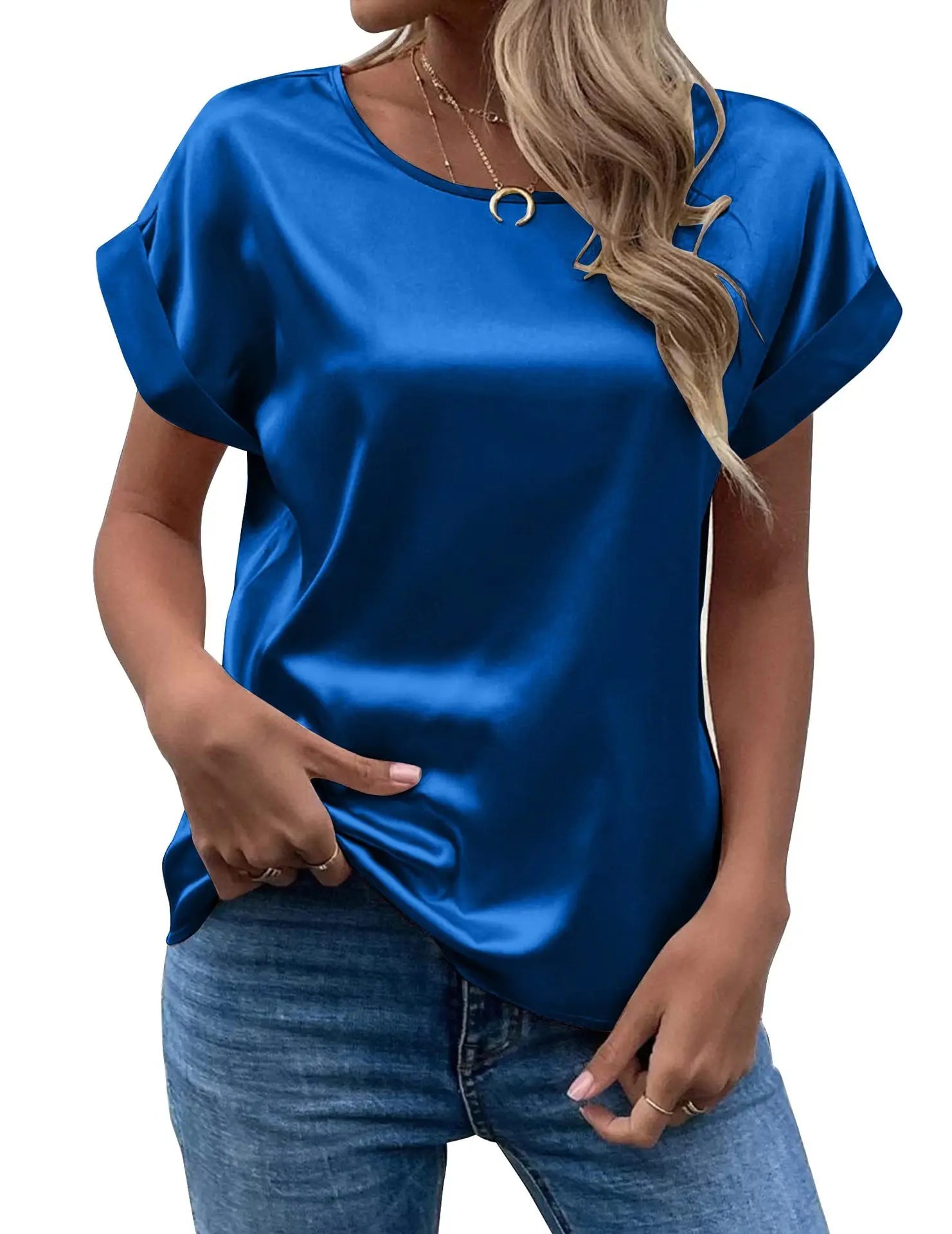 Satin Women’s Loose Casual T-Shirt