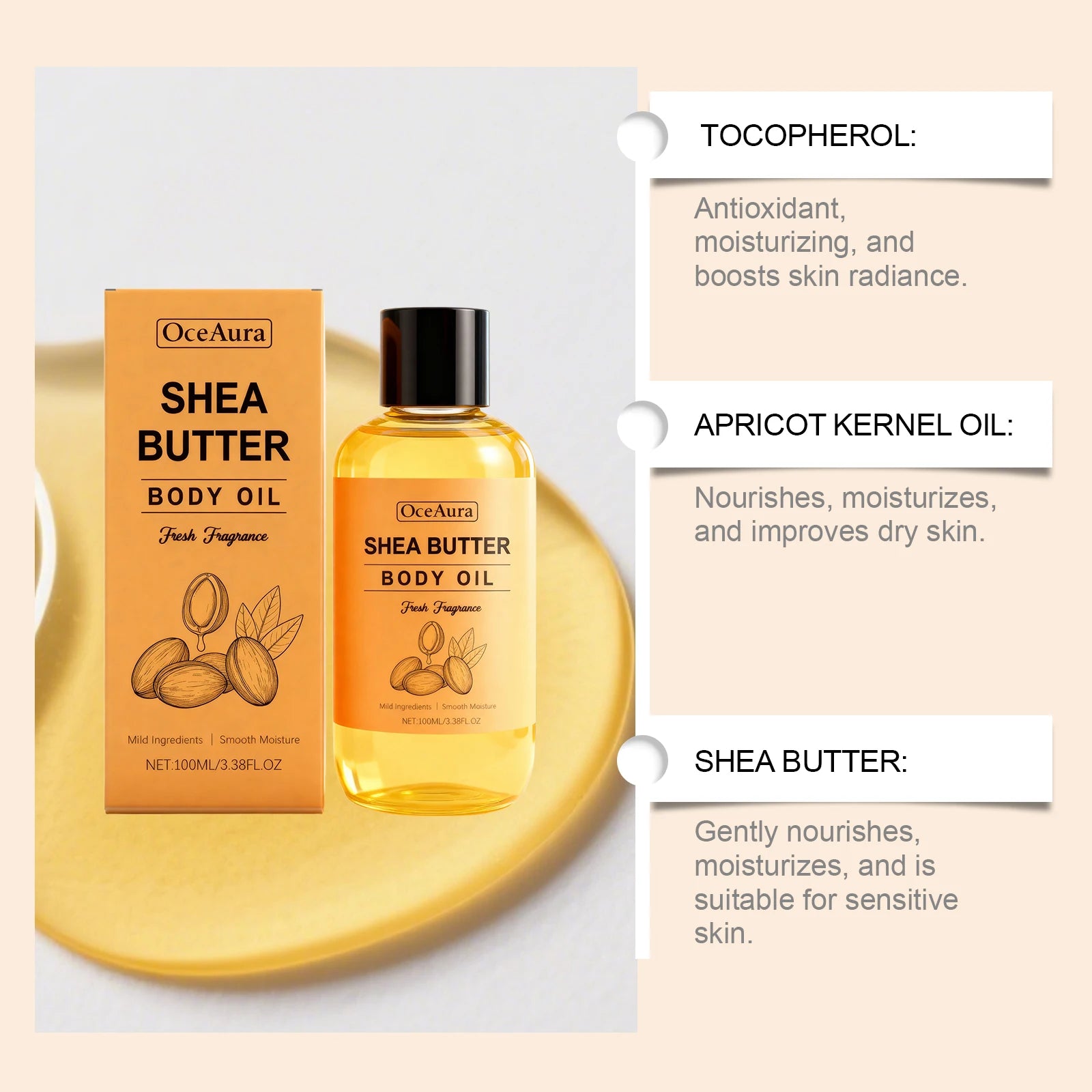 Natural Shea Butter Massage Oil