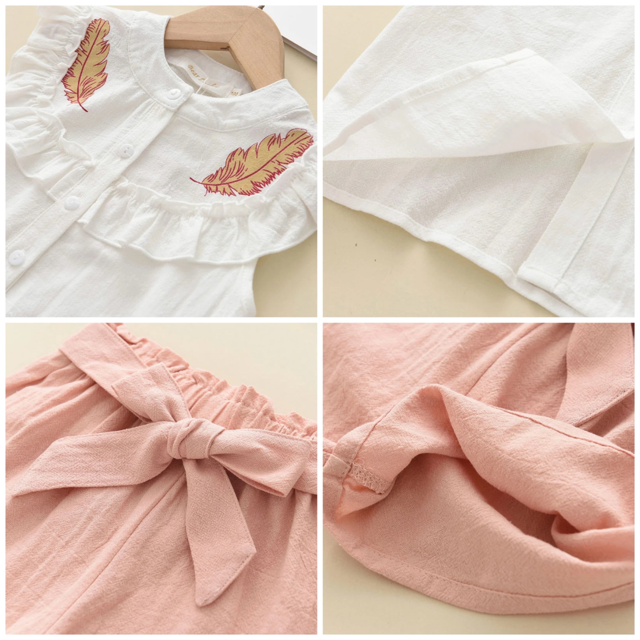 Embroidered Sleeveless Shirt And Shorts Set