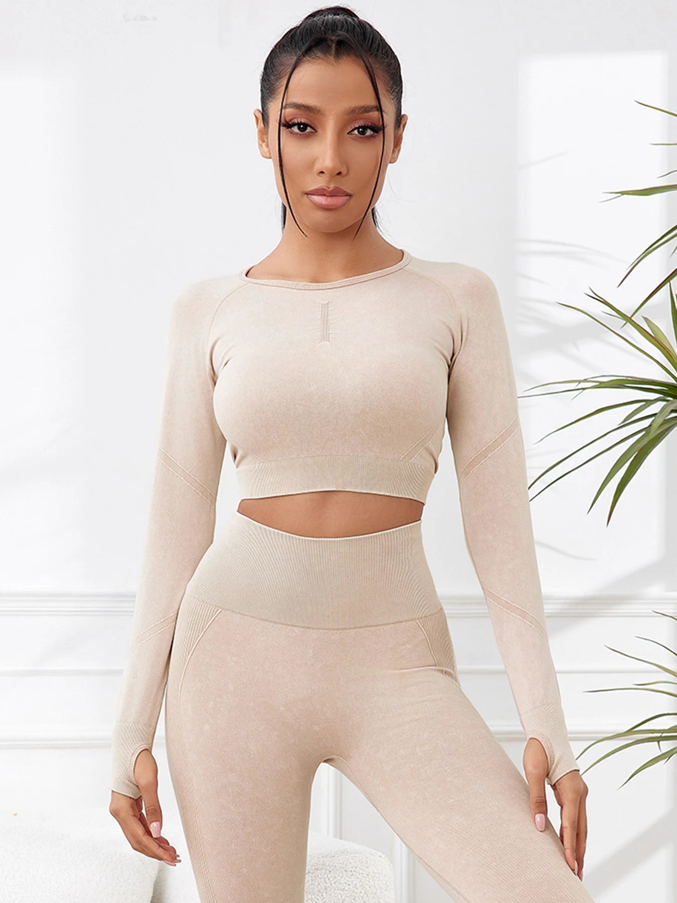 Seamless Long Sleeve Yoga Crop Top