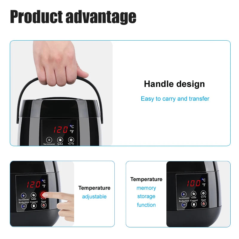 Adjustable Wax Melting Pot