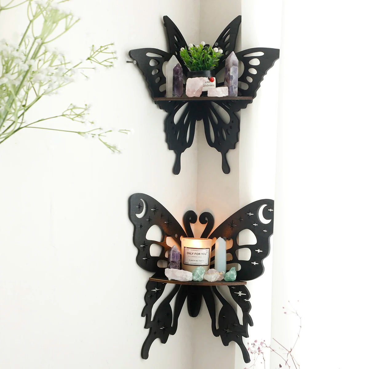 Butterfly Wooden Wall Shelf