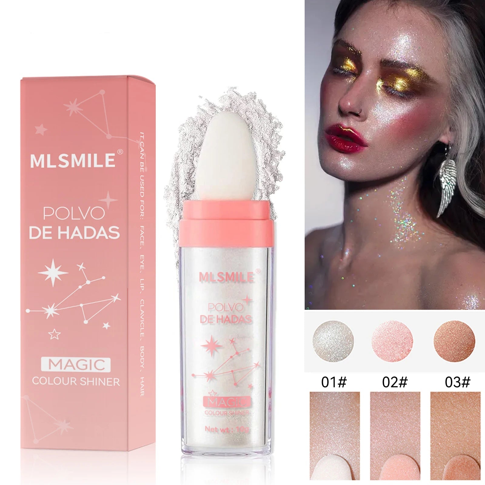 Three-Color Glitter Highlighter Powder