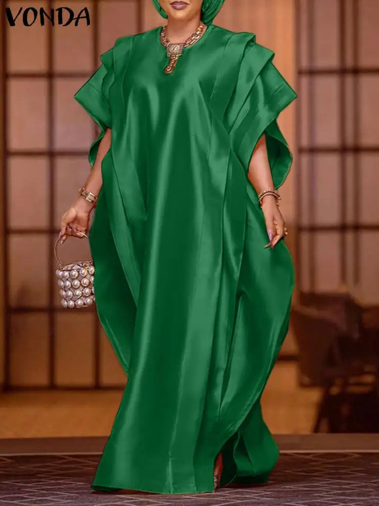 Elegant Oversized Satin Maxi Dress