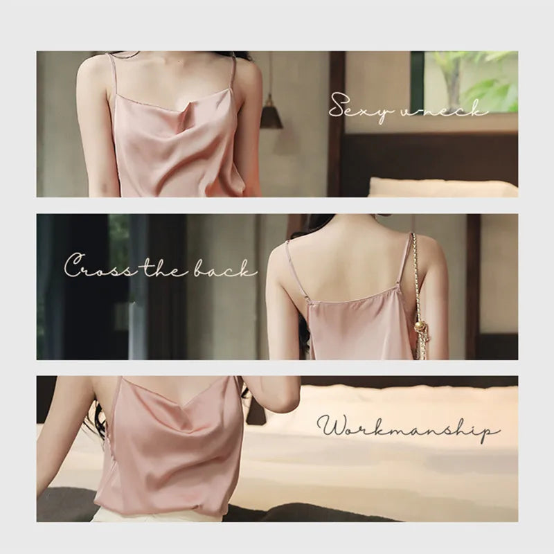 Silk Satin Cami Tank Tops