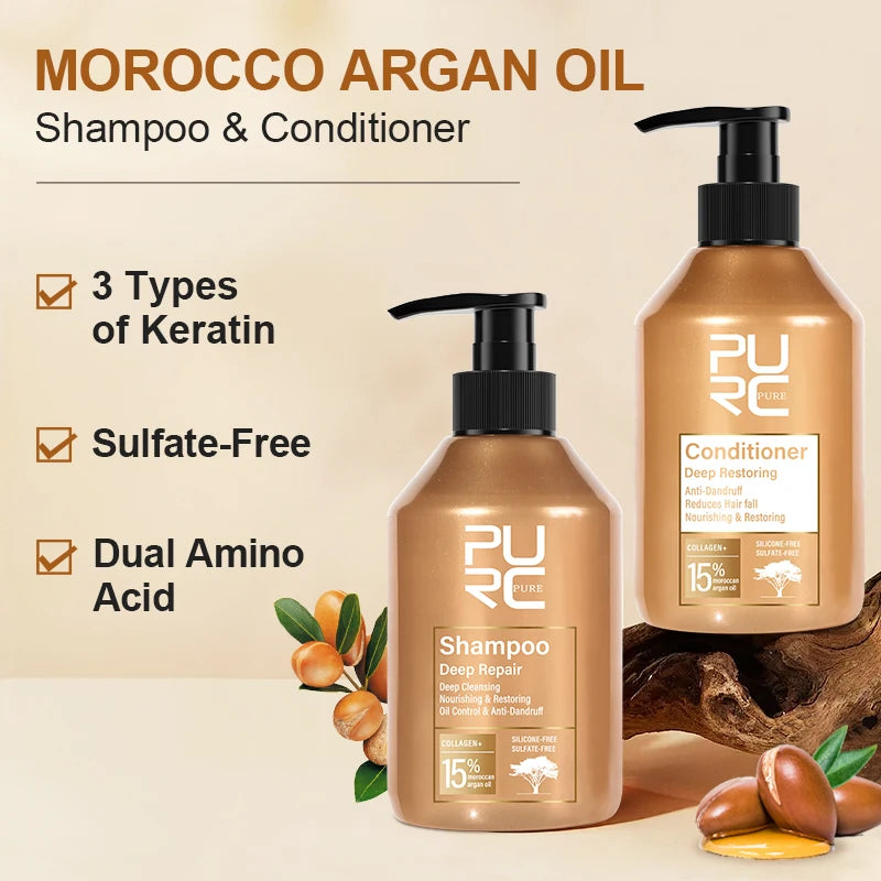Argan Keratin Shampoo Conditioner Set