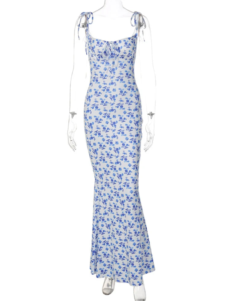 Elegant Floral Bodycon Maxi Dress