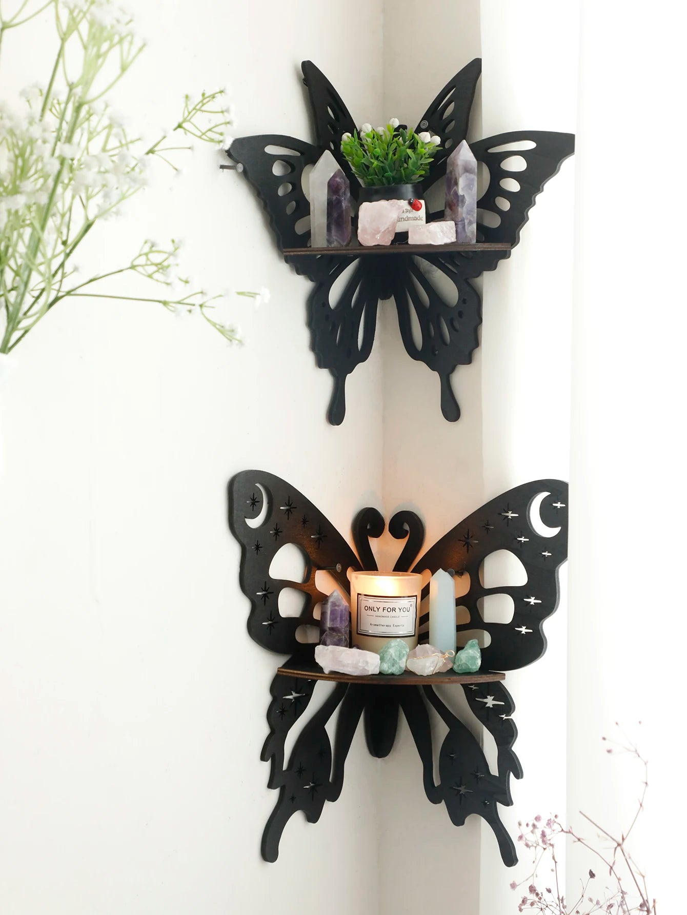 Butterfly Wooden Wall Shelf