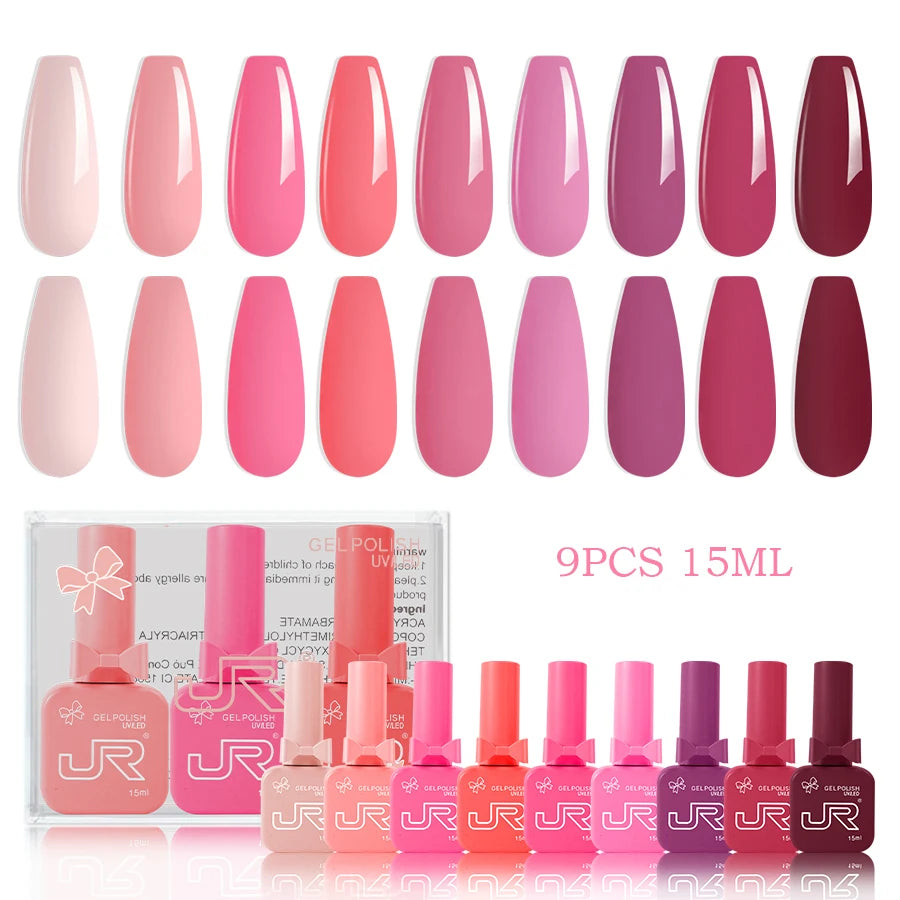 JR 9-Piece Gel Nail Polish Set
