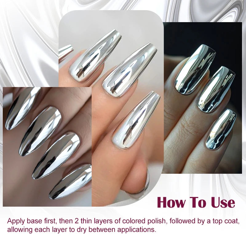 Metallic Mirror-Effect Fast-Dry Nail Polish