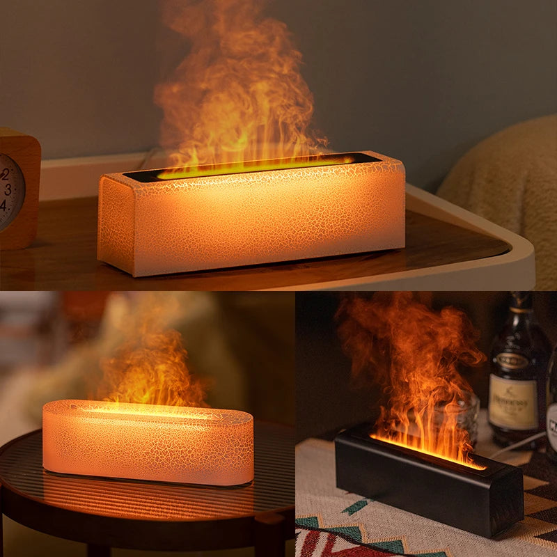 Aroma Diffuser with Realistic Flame Night Light