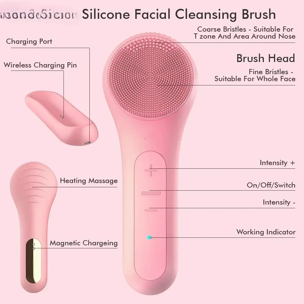 Sonic Waterproof Silicone Facial Cleansing Brush