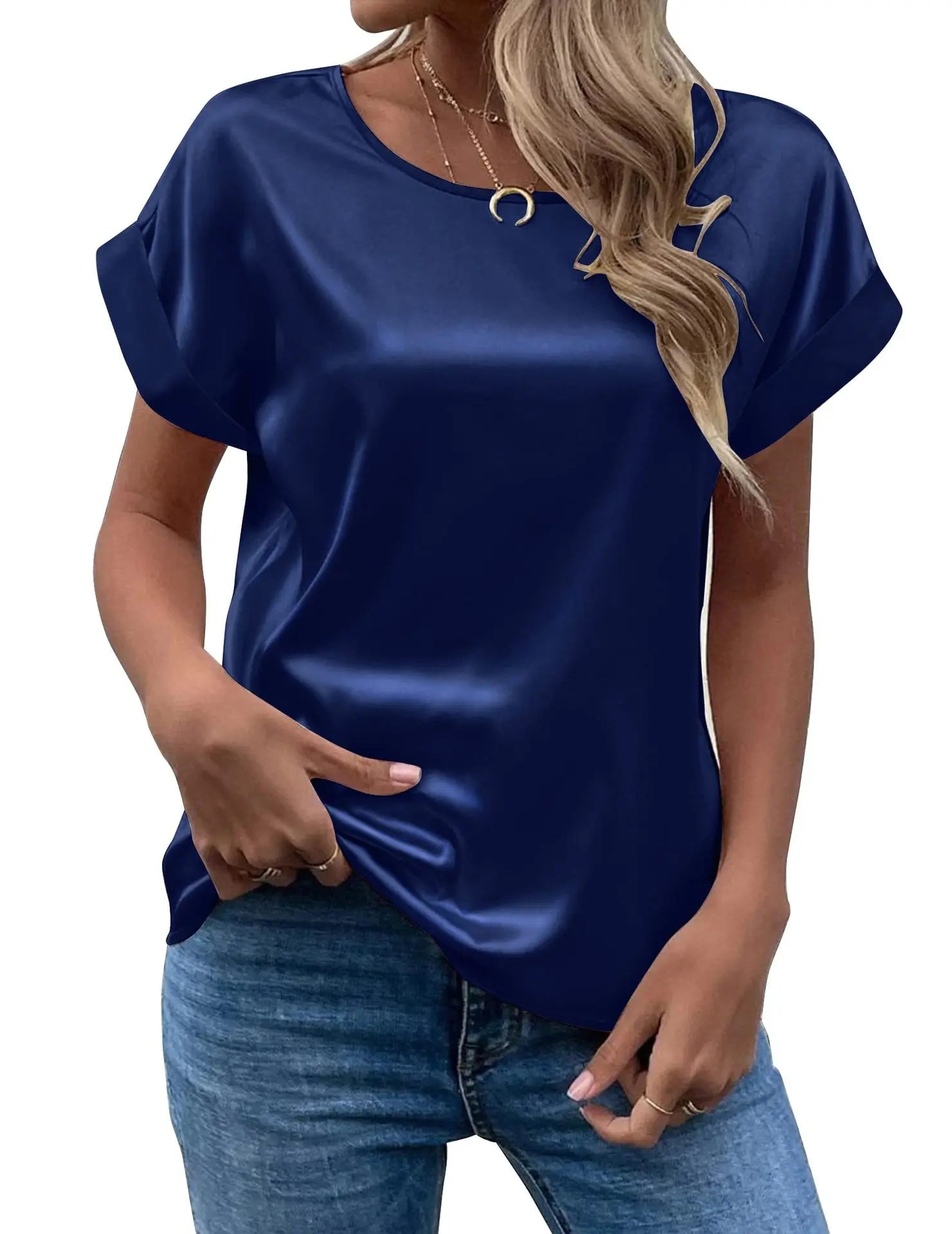 Satin Women’s Loose Casual T-Shirt