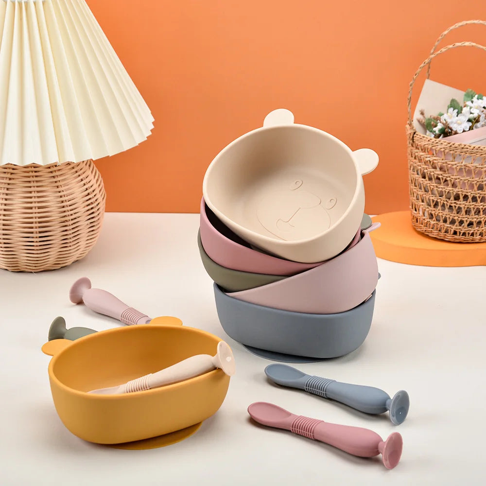 Silicone Panda  Feeding Bowl Set