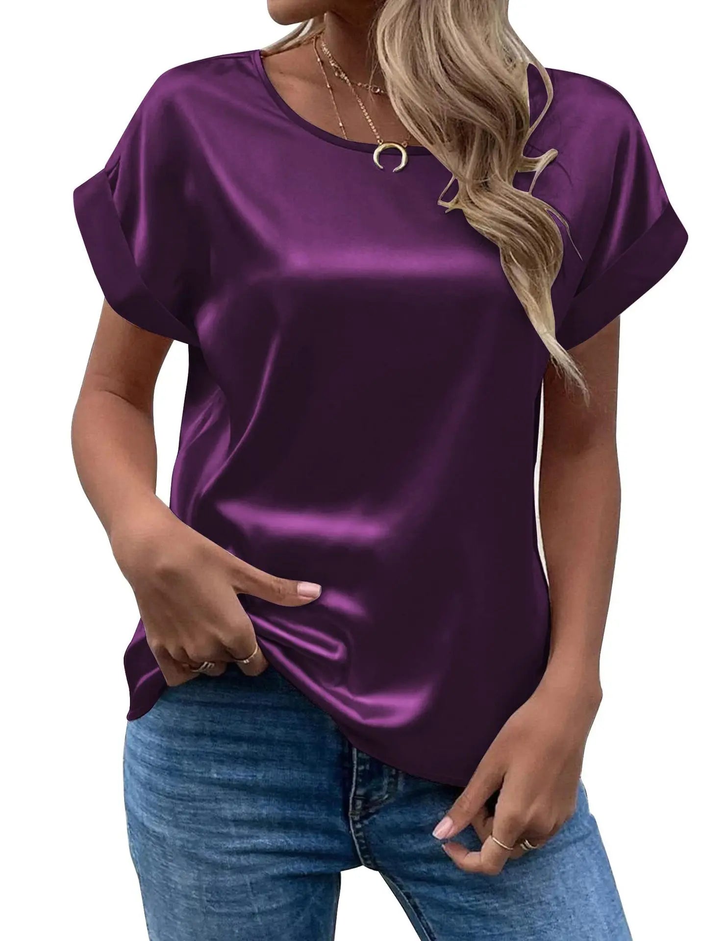 Satin Women’s Loose Casual T-Shirt
