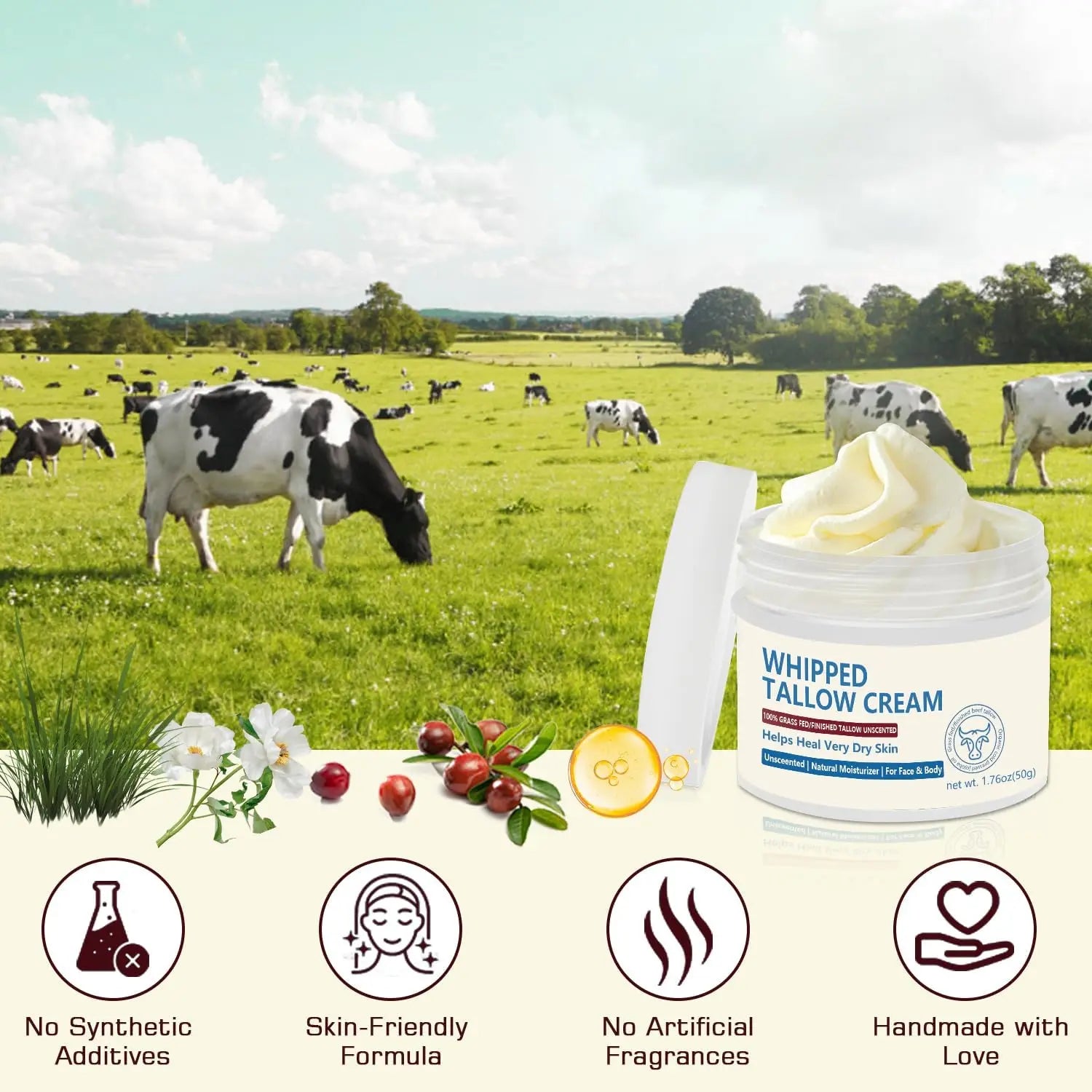 Grass-Fed Beef Tallow Moisturizer