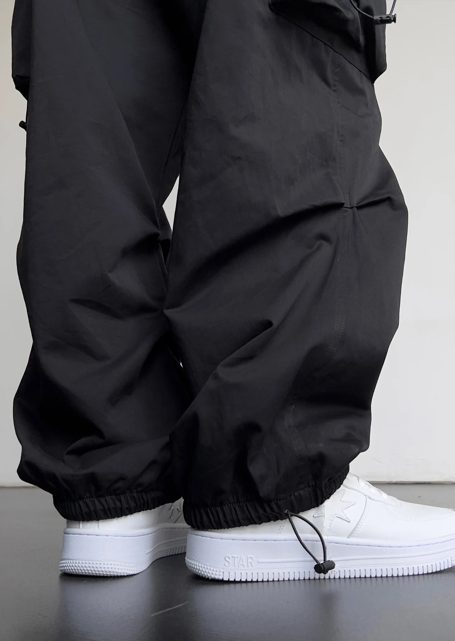 Wide-Leg Cargo Joggers