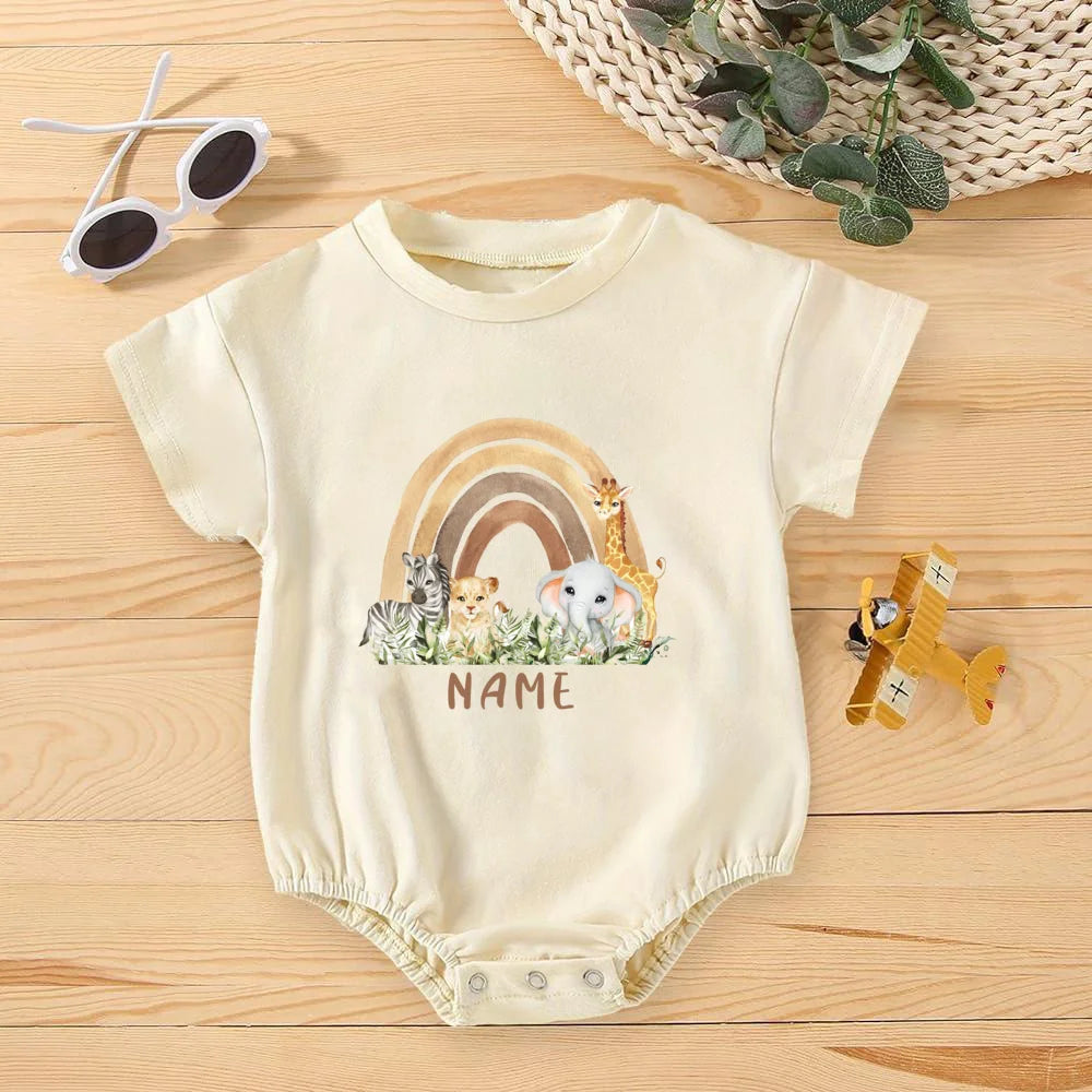 Personalized Baby Rainbow Romper