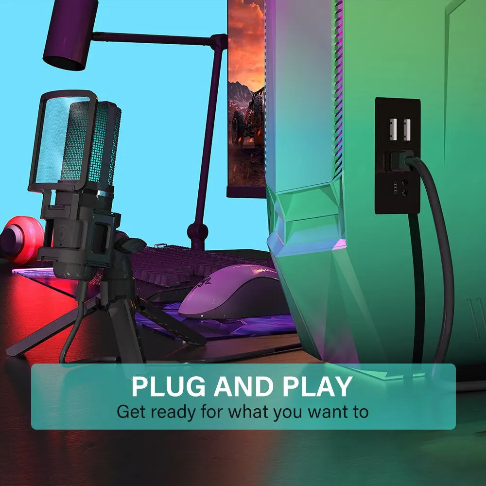 Zealsound RGB USB Condenser Gaming Microphone