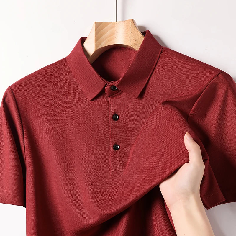 Summer Ice Silk Polo Shirt