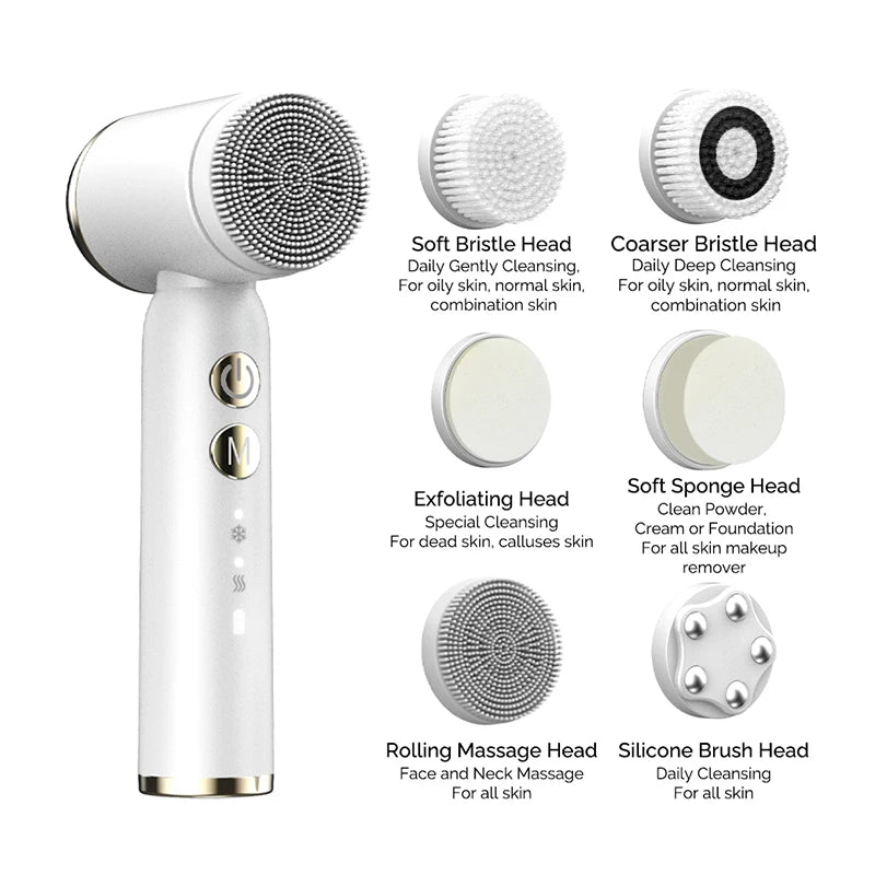 IPX6 Waterproof 6-in-1 Sonic Electric Cleansing Brush